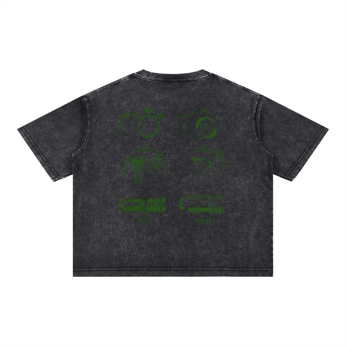 Mineral Wash Black "CAMERA" T-Shirt