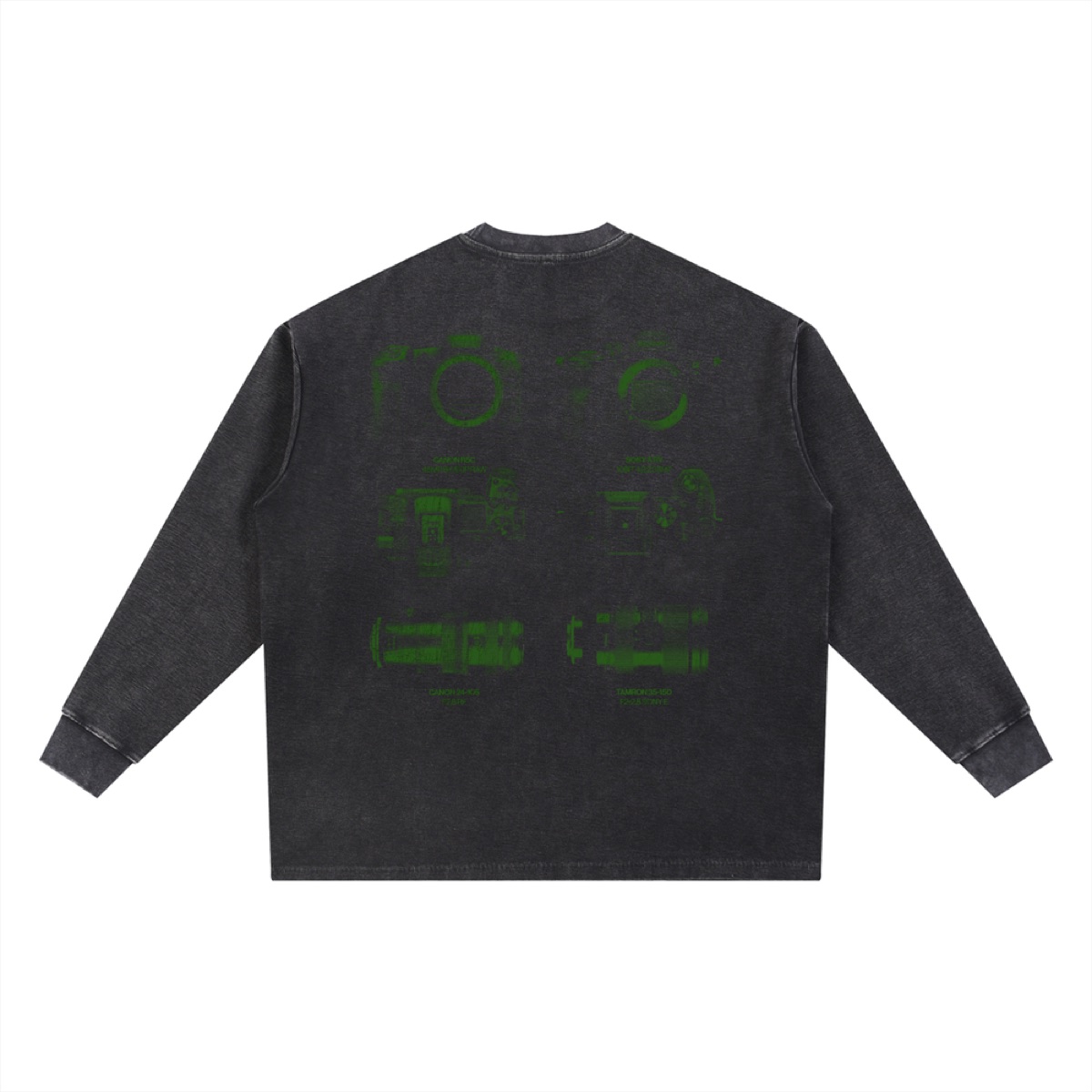 Mineral Wash Long Sleeve "CAMERA" T-Shirt