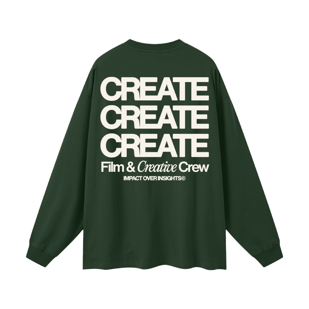 "CREATE CREATE CREATE" Oversized Unisex Long Sleeve T-Shirt, view 3